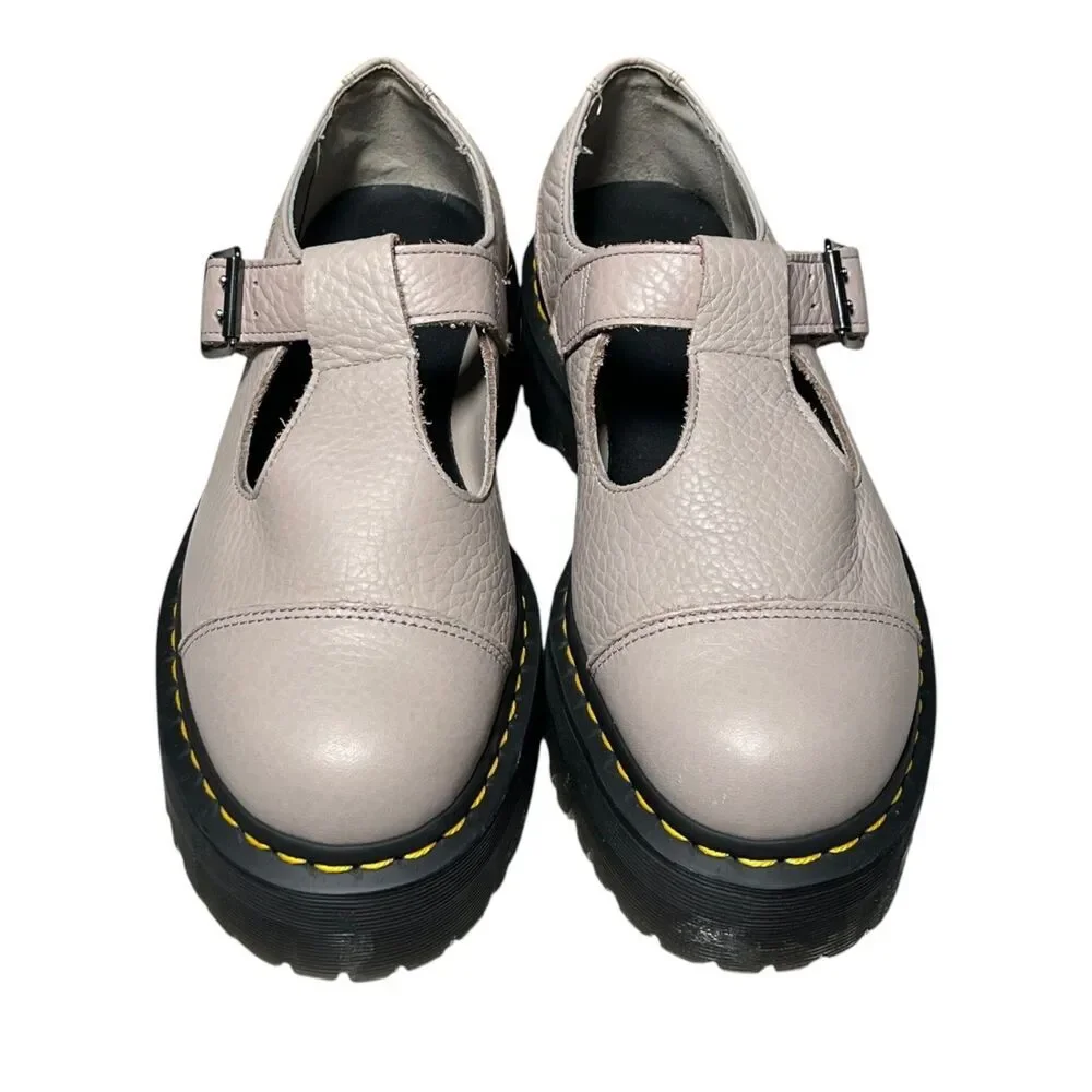 Dr. Martens Bethan Pisa Platform Mary Jane Shoes Parchment Beige Womens 9 EU 41
